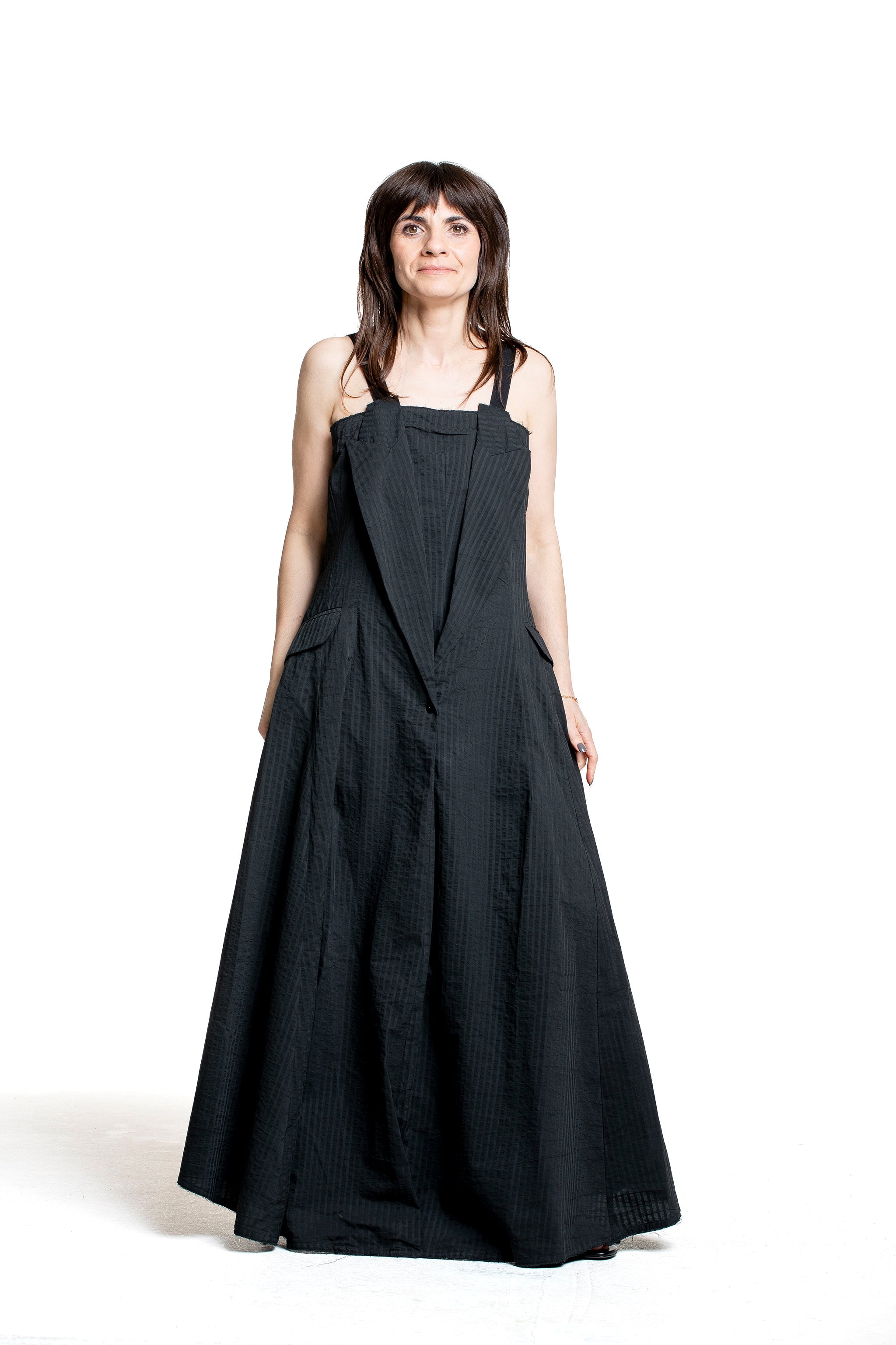 Marc Le Bihan Damen Trägerkleid schwarz – Vorderansicht