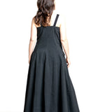 Marc Le Bihan Damen Trägerkleid schwarz – Rückansicht