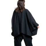 Rundholz Damen Oversize Jacke schwarz Rückansicht