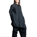Rundholz DIP Damen Kleid schwarz glänzend Schrägansicht