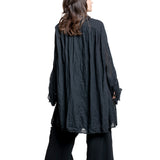 Rundholz DIP Damen Kleid schwarz glänzend Rückansicht