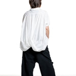 Rundholz Damen Bluse mit drapiertem Rücken paper Rückansicht