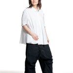 Rundholz Damen Kurzarm Bluse paper Schrägansicht