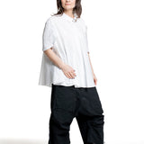 Rundholz Damen Kurzarm Bluse paper Schrägansicht
