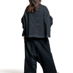 Rundholz DIP Damen Jacke schwarz glänzend Rückansicht