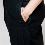 Rundholz DIP Damen Hose schwarz glänzend Detailansicht Tasche