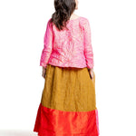 Daniela Gregis Damen Seidenbluse fuchsia-safran – Rückansicht