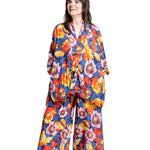 Daniela Gregis Damen Oversized-Bluse Blumenprint multicolor – seitliche Ansicht