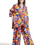 Daniela Gregis Damen Oversized-Bluse Blumenprint multicolor – Bewegungsansicht