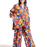 Daniela Gregis Damen Oversized-Bluse Blumenprint multicolor – Bewegungsansicht