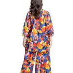 Daniela Gregis Damen Oversized-Bluse Blumenprint multicolor – Rückansicht