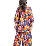 Daniela Gregis Damen Oversized-Bluse Blumenprint multicolor – Rückansicht
