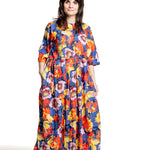 Daniela Gregis Damen Maxikleid Blumenprint multicolor – Vorderansicht