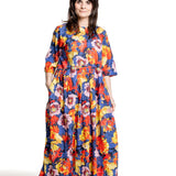 Daniela Gregis Damen Maxikleid Blumenprint multicolor – Vorderansicht
