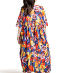 Daniela Gregis Damen Maxikleid Blumenprint multicolor – Rückansicht