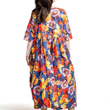 Daniela Gregis Damen Maxikleid Blumenprint multicolor – Rückansicht