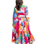 Samantha Sung Damen Aster Hemdblusenkleid Bestenia Painting weiß-pink – Rückansicht