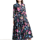 Samantha Sung Damen Aster Hemdblusenkleid Heart Manor schwarz – Schrägansicht