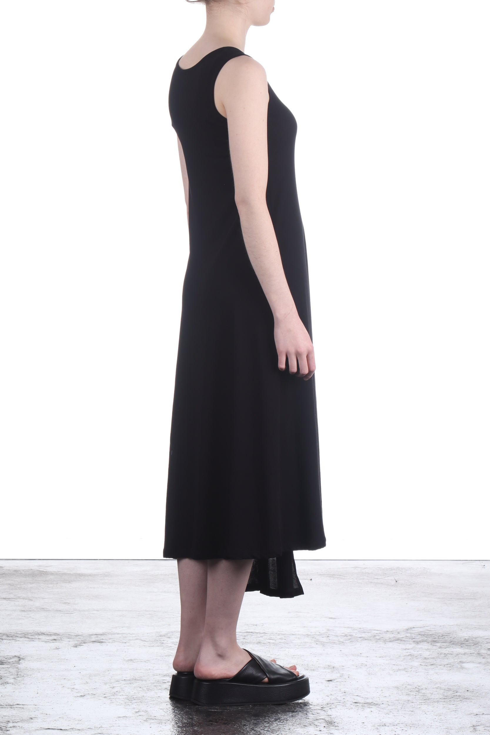 Yohji Yamamoto Damen Asymmetrisches Jersey Kleid schwarz