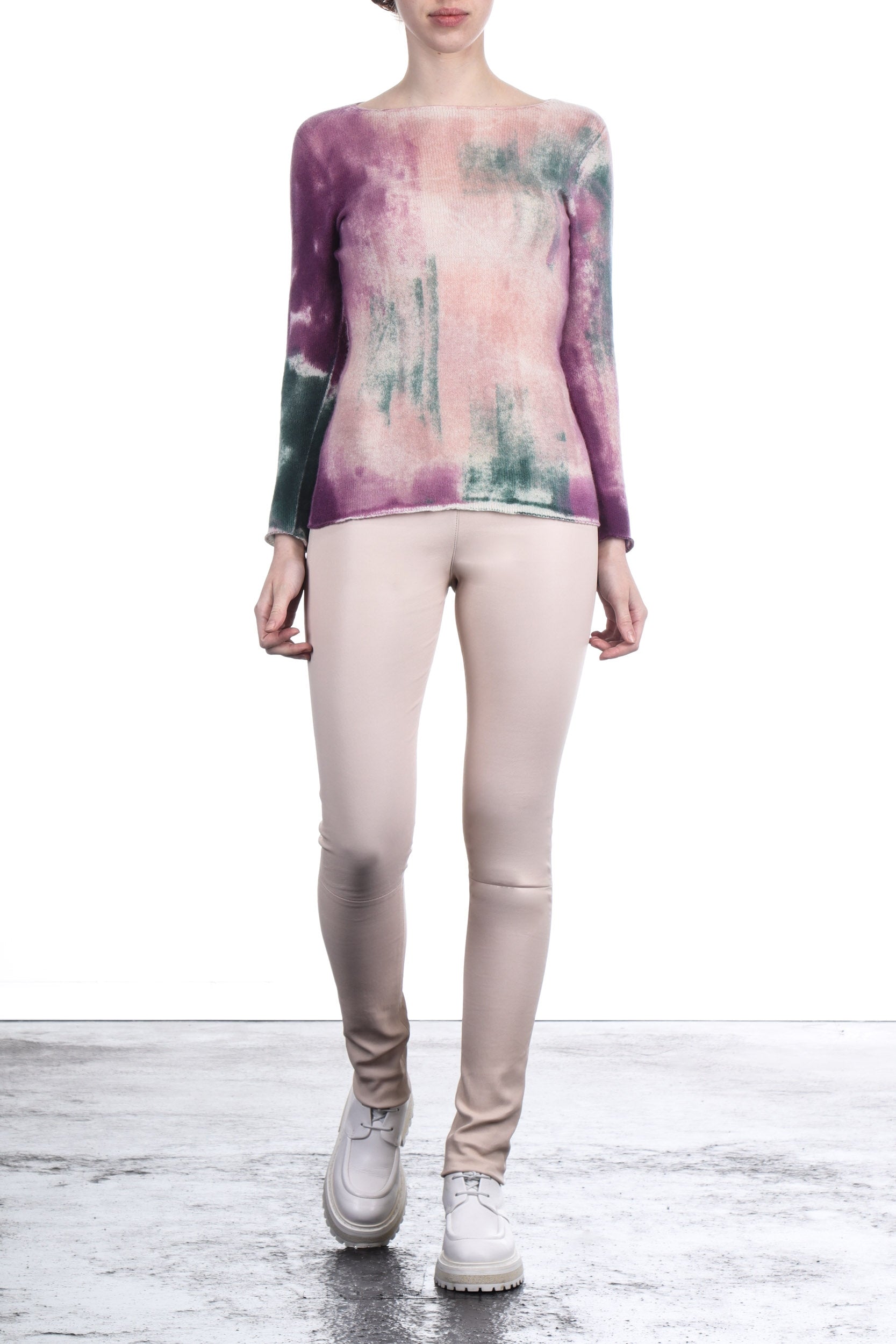 F Cashmere Damen Pullover Bruco 2 pink multicolor