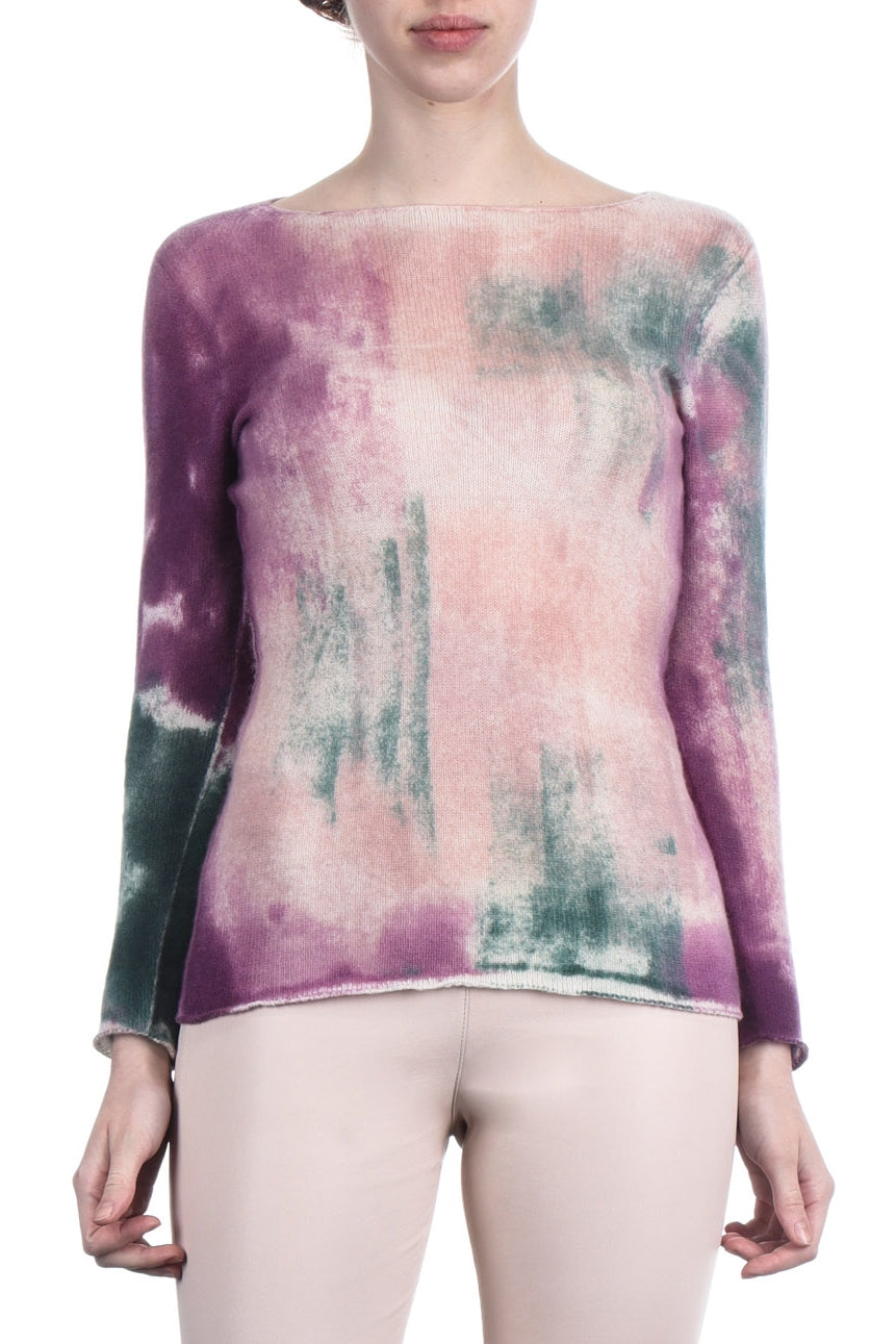 F Cashmere Damen Pullover Bruco 2 pink multicolor