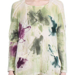 F Cashmere Damen Kaschmir Oversized Pullover Bruco 19 grün multicolor
