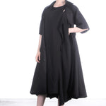 Yohji Yamamoto Damen Mantel aus fließendem Twill schwarz