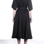 Yohji Yamamoto Damen Mantel aus fließendem Twill schwarz