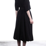 Yohji Yamamoto Damen Mantel aus fließendem Twill schwarz
