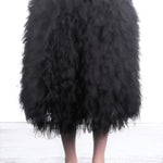 Comme Des Garçons Damen Midi-Rock mit Tüll-Applikationen schwarz