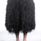 Comme Des Garçons Damen Midi-Rock mit Tüll-Applikationen schwarz