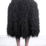 Comme Des Garçons Damen Midi-Rock mit Tüll-Applikationen schwarz