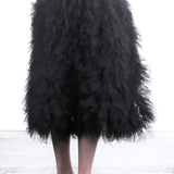 Comme Des Garçons Damen Midi-Rock mit Tüll-Applikationen schwarz