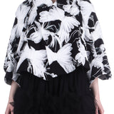 Comme Des Garçons Damen Blazer mit Tüllschleifen schwarz - weiß