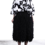 Comme Des Garçons Damen Blazer mit Tüllschleifen schwarz - weiß
