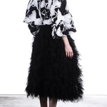 Comme Des Garçons Damen Blazer mit Tüllschleifen schwarz - weiß