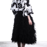 Comme Des Garçons Damen Blazer mit Tüllschleifen schwarz - weiß