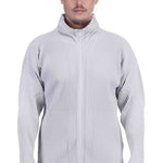 Homme Plissé Issey Miyake Herren Blouson mit Reißverschluss Grau