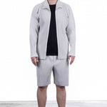 Homme Plissé Issey Miyake Herren Blouson mit Reißverschluss Grau