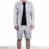 Homme Plissé Issey Miyake Herren Blouson mit Reißverschluss Grau