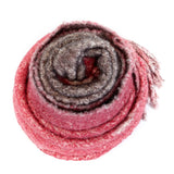 AVANT TOI Damen Strick Schal mit Fransen rot braun