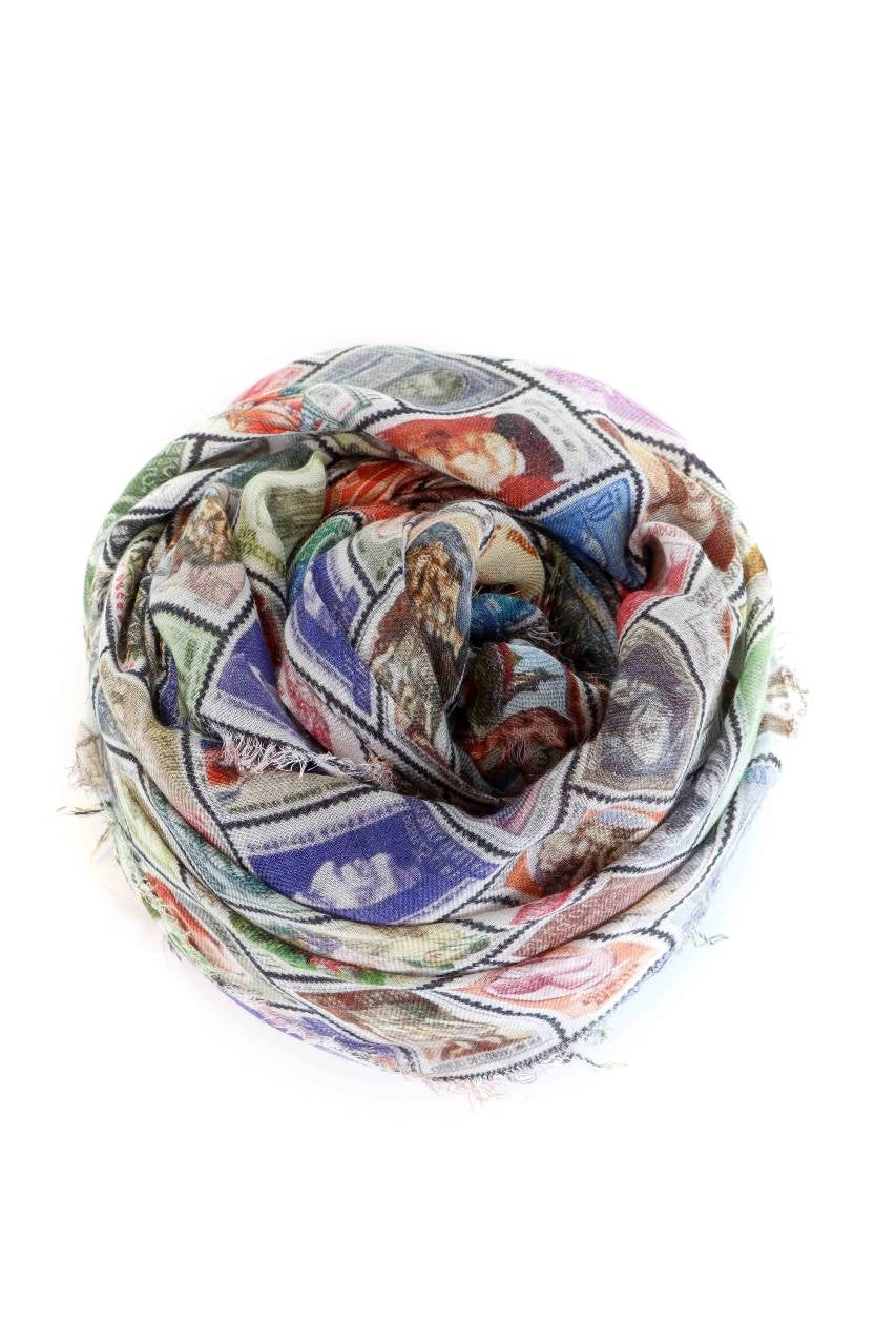 Faliero Sarti Tuch  'STAMPS'  mehrfarbig