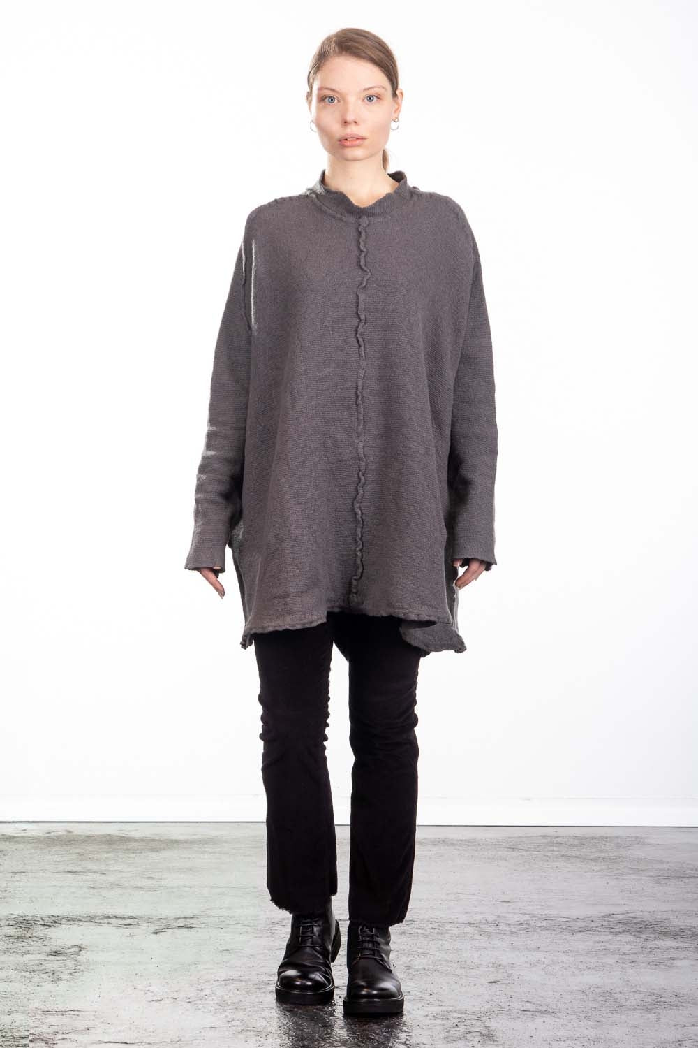Rundholz DIP Damen Stricktunika  grau cedar