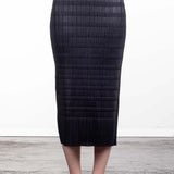 Pleats Please Issey Miyake Plissee Bleistiftrock navy