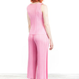 Pleats Please Issey Miyake Damen Plissé Top pink