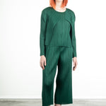 Pleats Please Issey Miyake Plissee 7/8 Hose grün