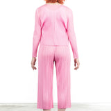 Pleats Please Issey Miyake Damen Plissee Cardigan pink