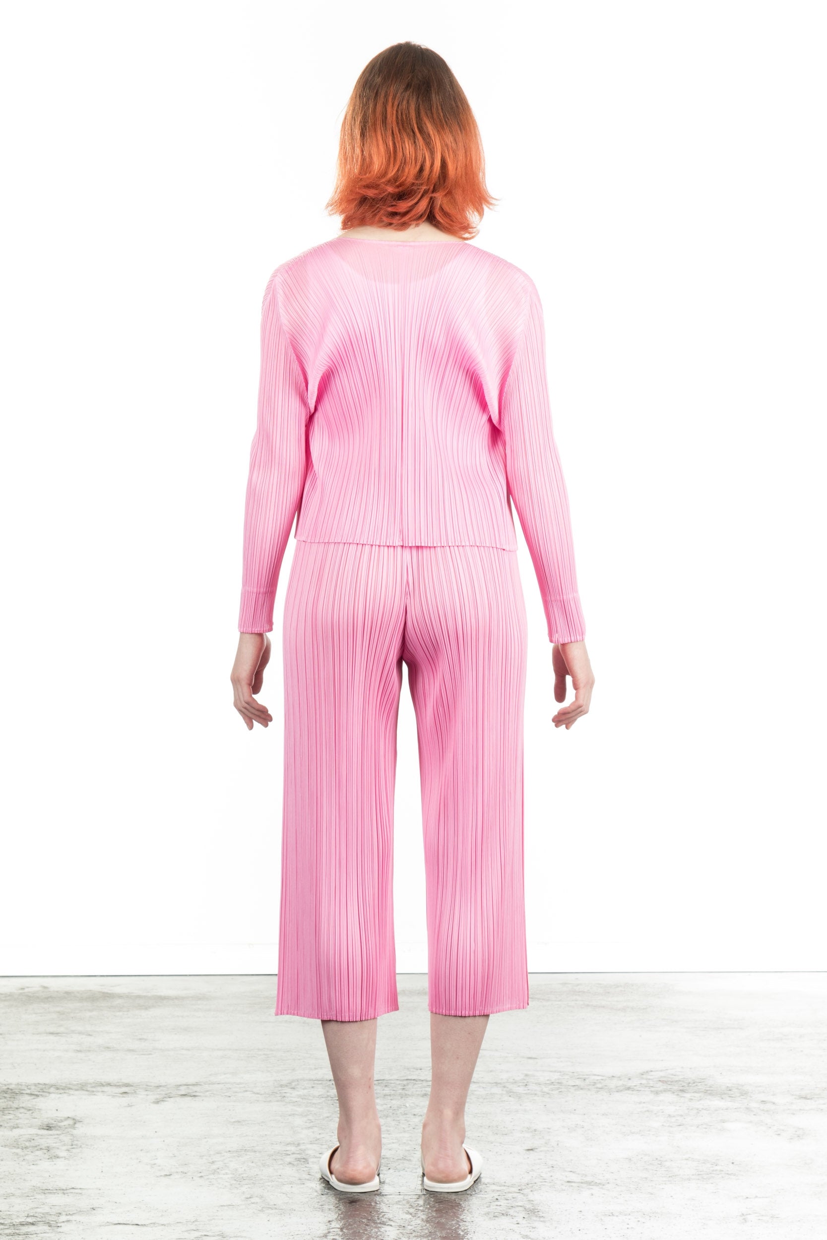 Pleats Please Issey Miyake Damen Plissee Cardigan pink