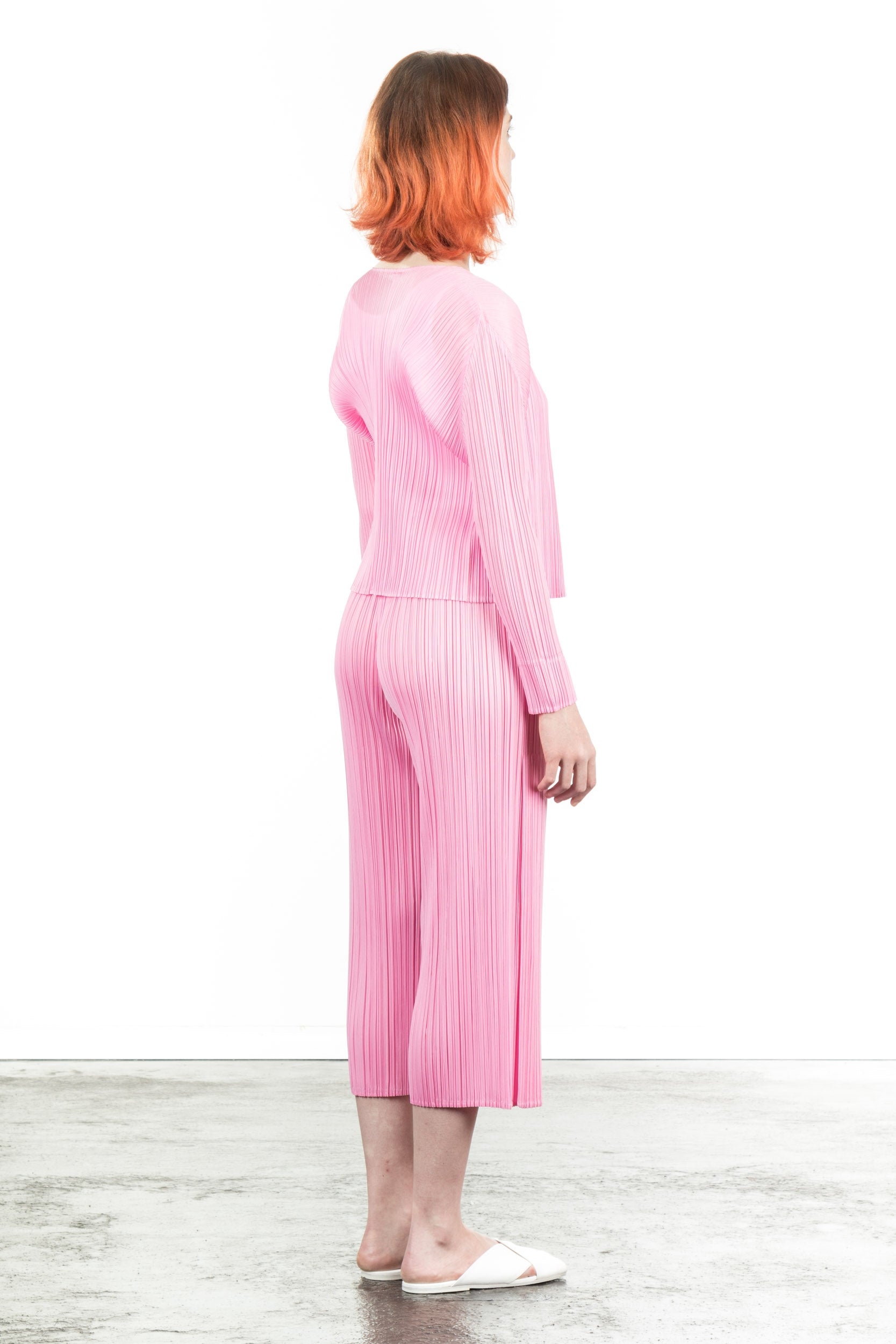 Pleats Please Issey Miyake Damen Plissee Cardigan pink
