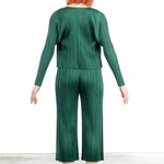 Pleats Please Issey Miyake Damen Plissee Cardigan grün